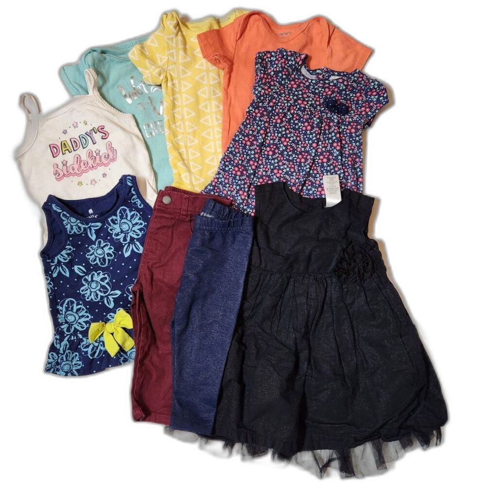 Girls Summer Clothing Lot 12M 9 Piece Mixed Brands Bundle